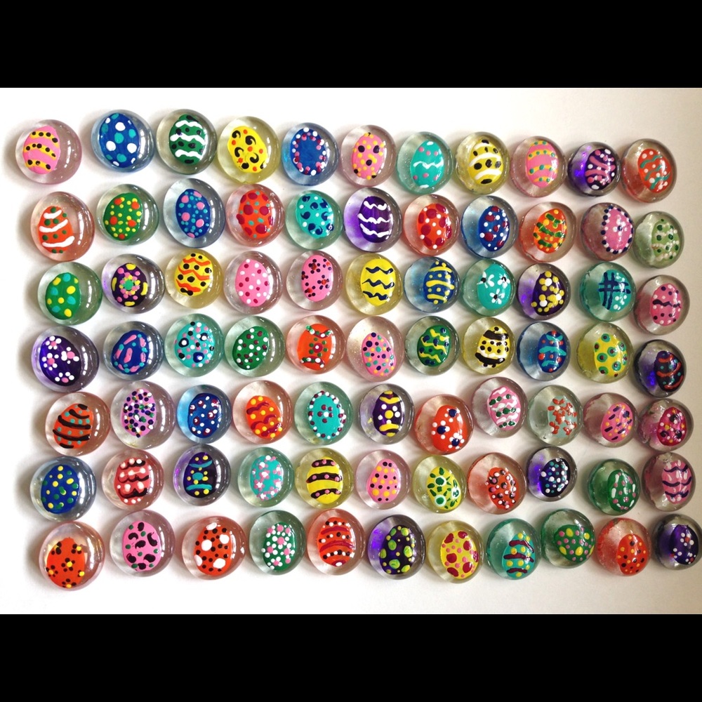 Easter Eggs Hand Painted Glass Gems Party Egg Hunt Easter Basket